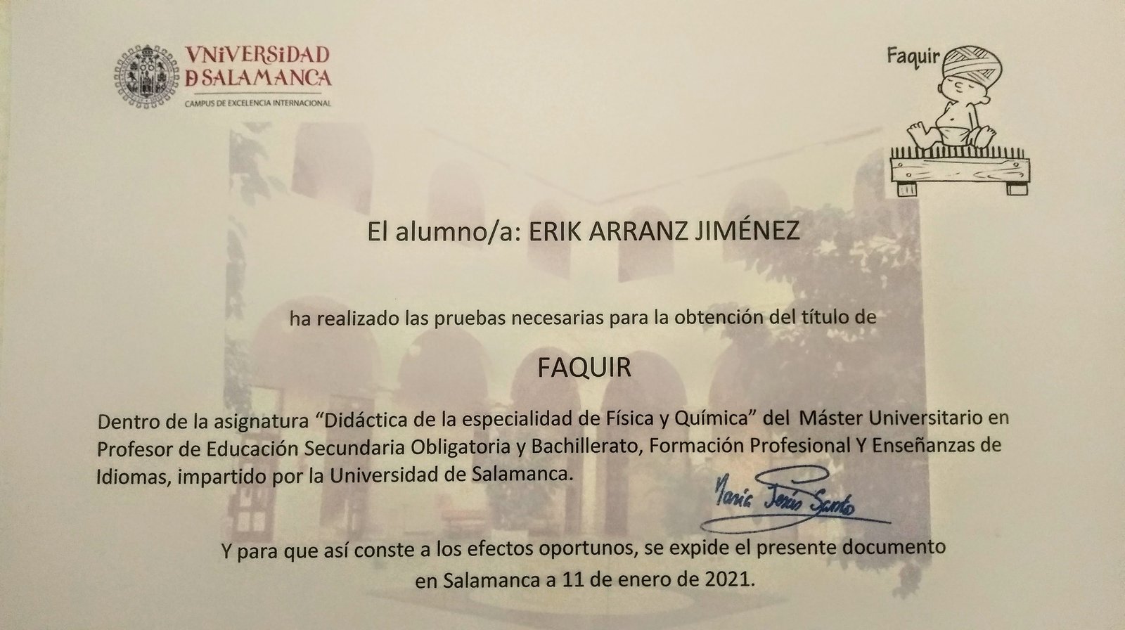 Diploma de Faquir